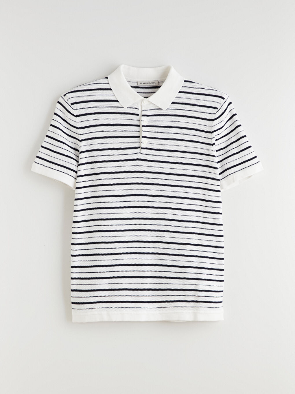 Polo Neck Short Sleeve Striped Men's Knitwear Sweater-8