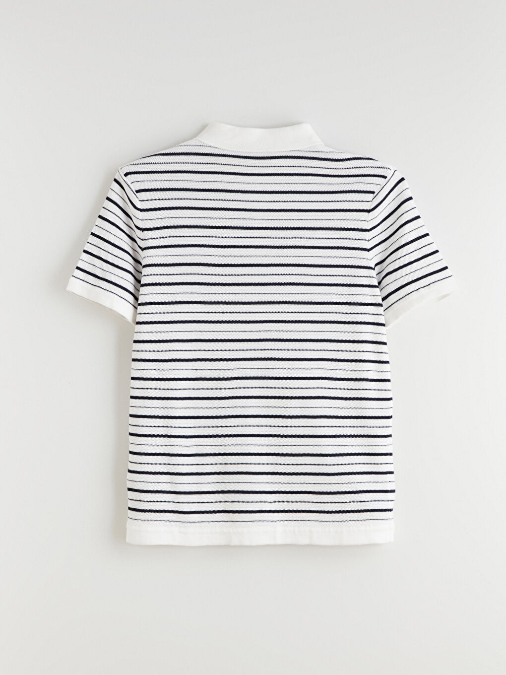 Polo Neck Short Sleeve Striped Men's Knitwear Sweater-10