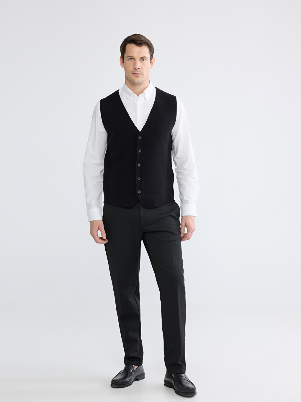 Regular Fit V Neck Men's Knitwear Waistcoat-1