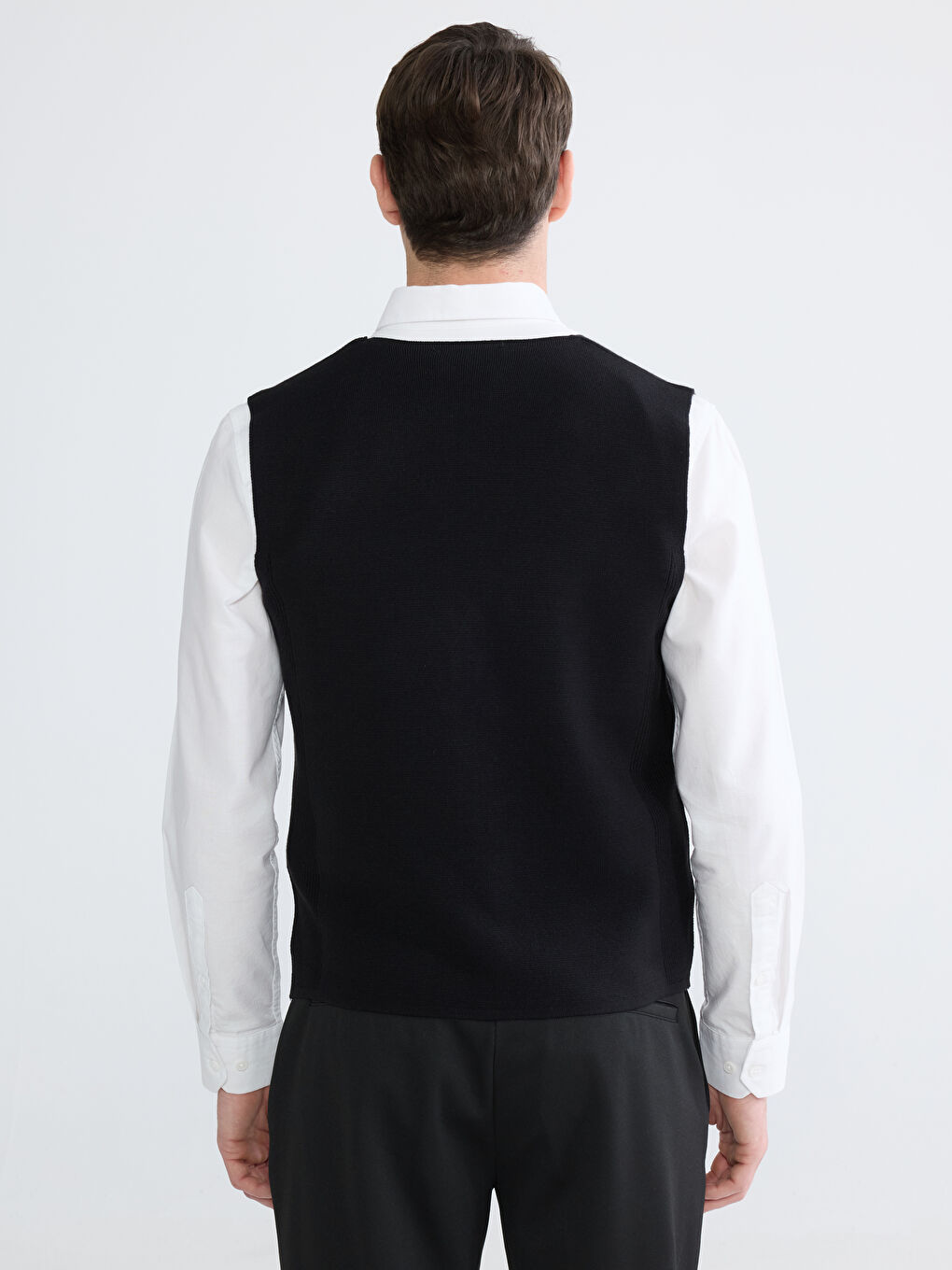 Regular Fit V Neck Men's Knitwear Waistcoat-3
