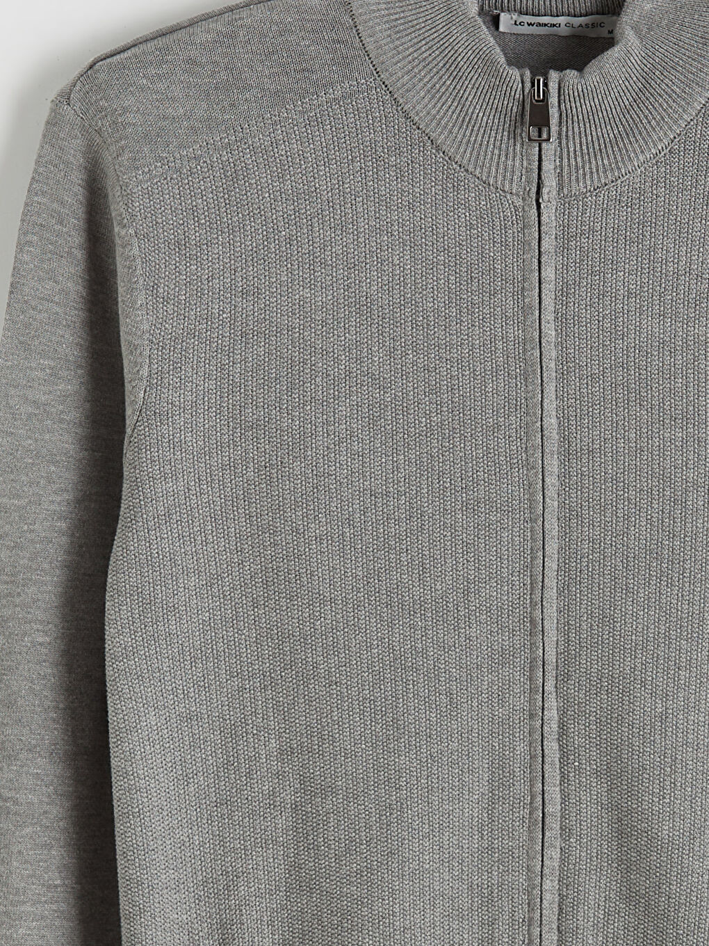 Gri Polo Yaka Erkek Triko Hırka-5