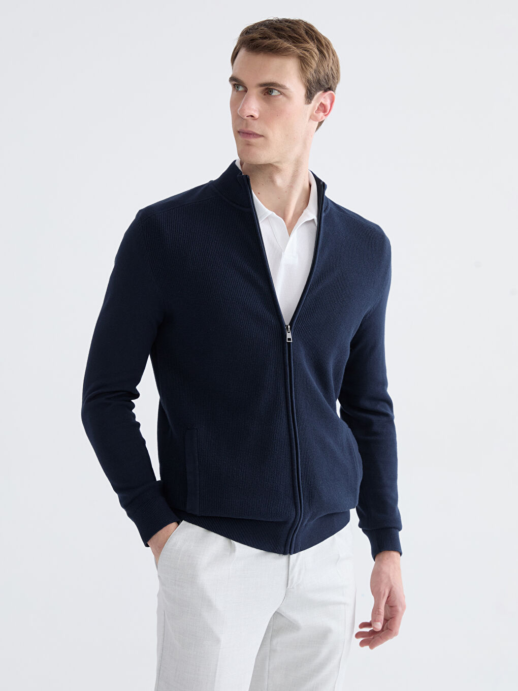 Мужчины Синий Кардиган
