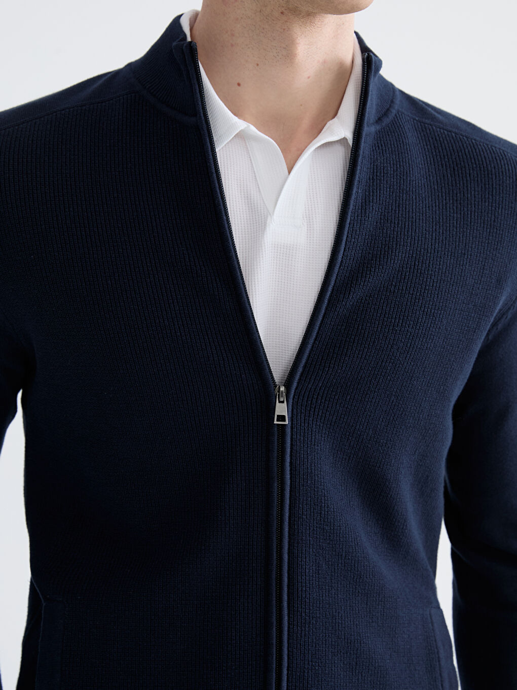 Мужчины Синий Кардиган-2