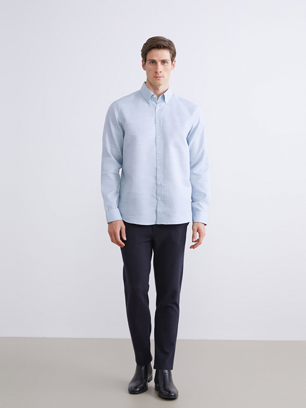 Regular Fit Dobby Shirt-1