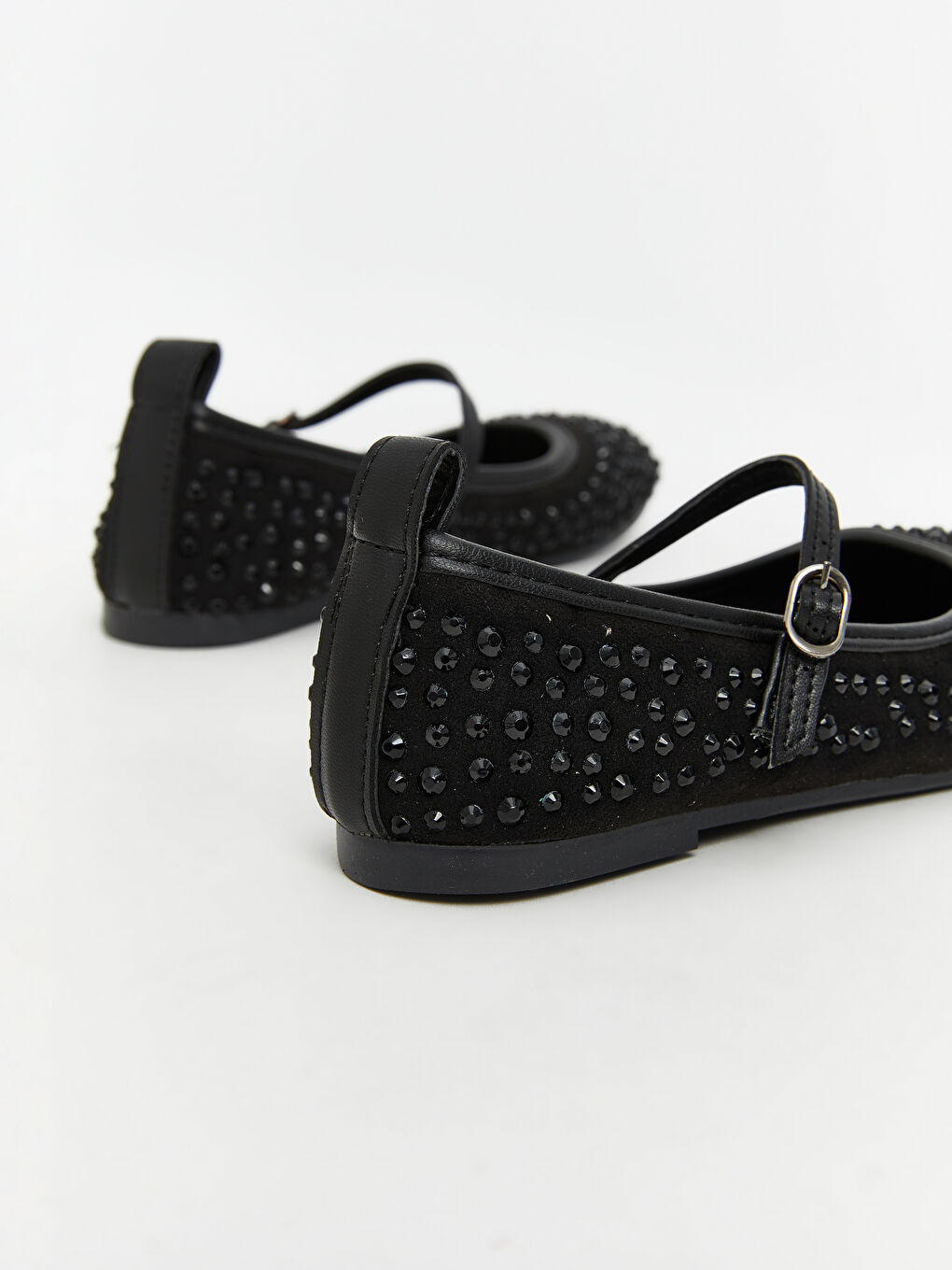 Siyah Taşlı Kız Çocuk Babet-4