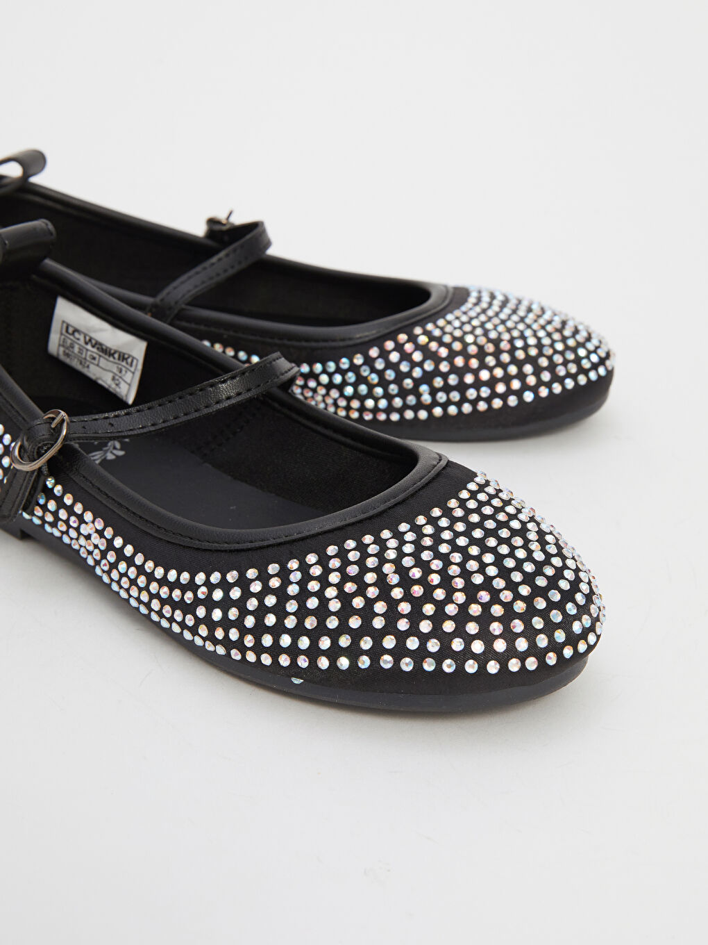 Siyah Taş Detaylı Kız Çocuk Babet-2