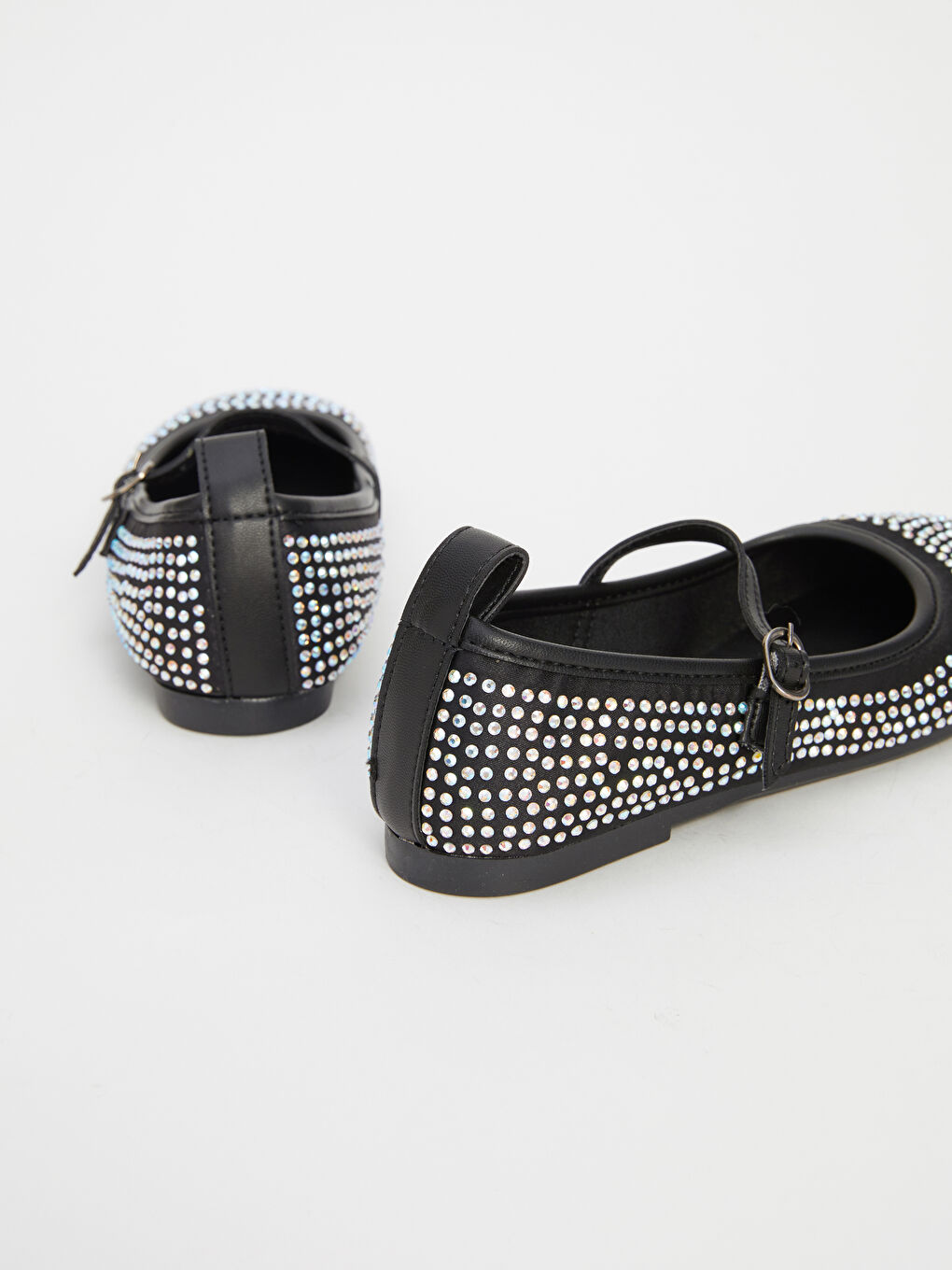 Siyah Taş Detaylı Kız Çocuk Babet-3