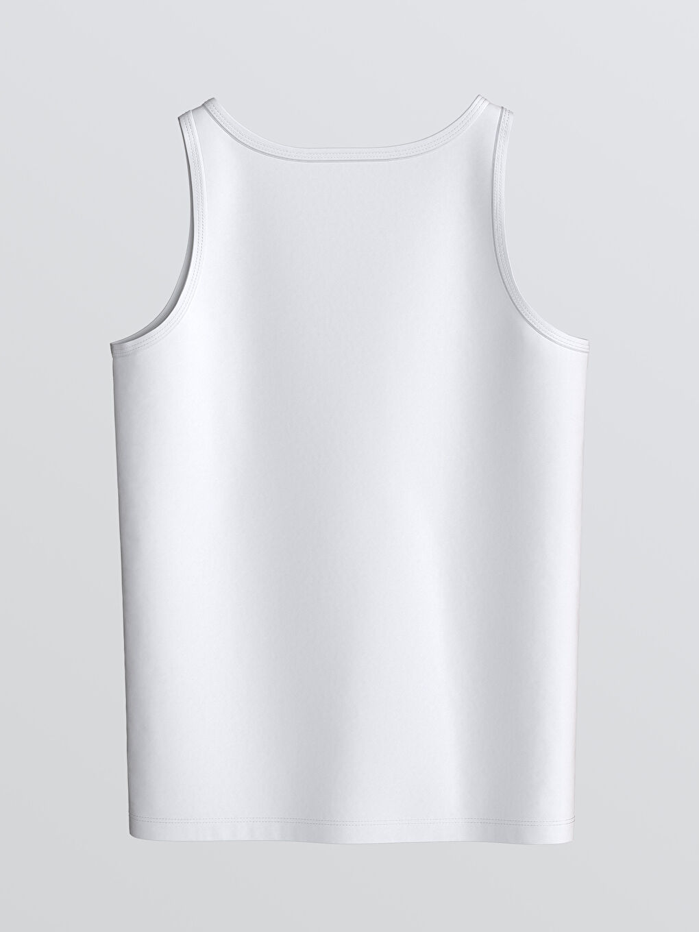 Beyaz Bisiklet Yaka Erkek Çocuk Atlet-1