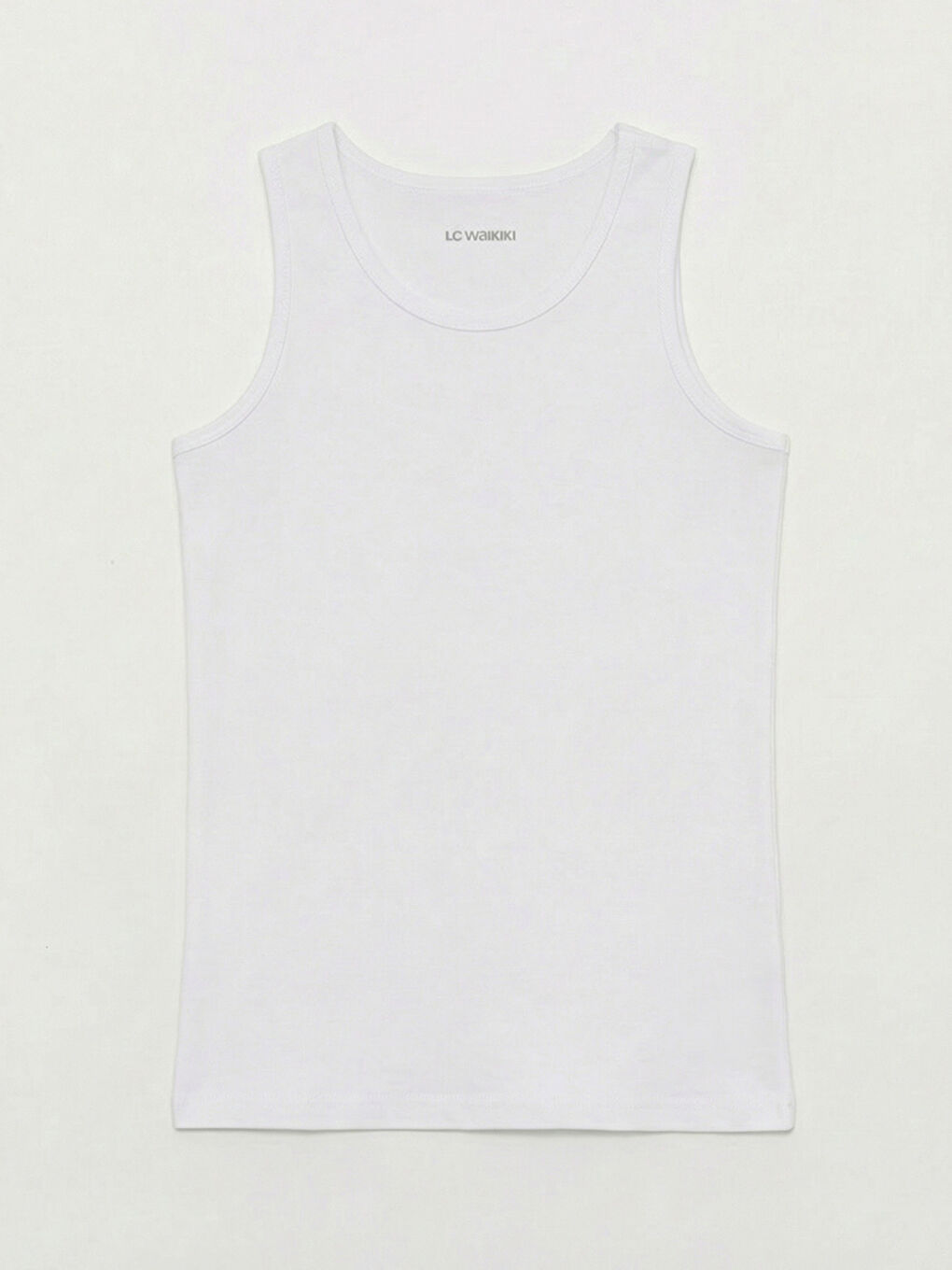 Beyaz Bisiklet Yaka Erkek Çocuk Atlet 2'li-1