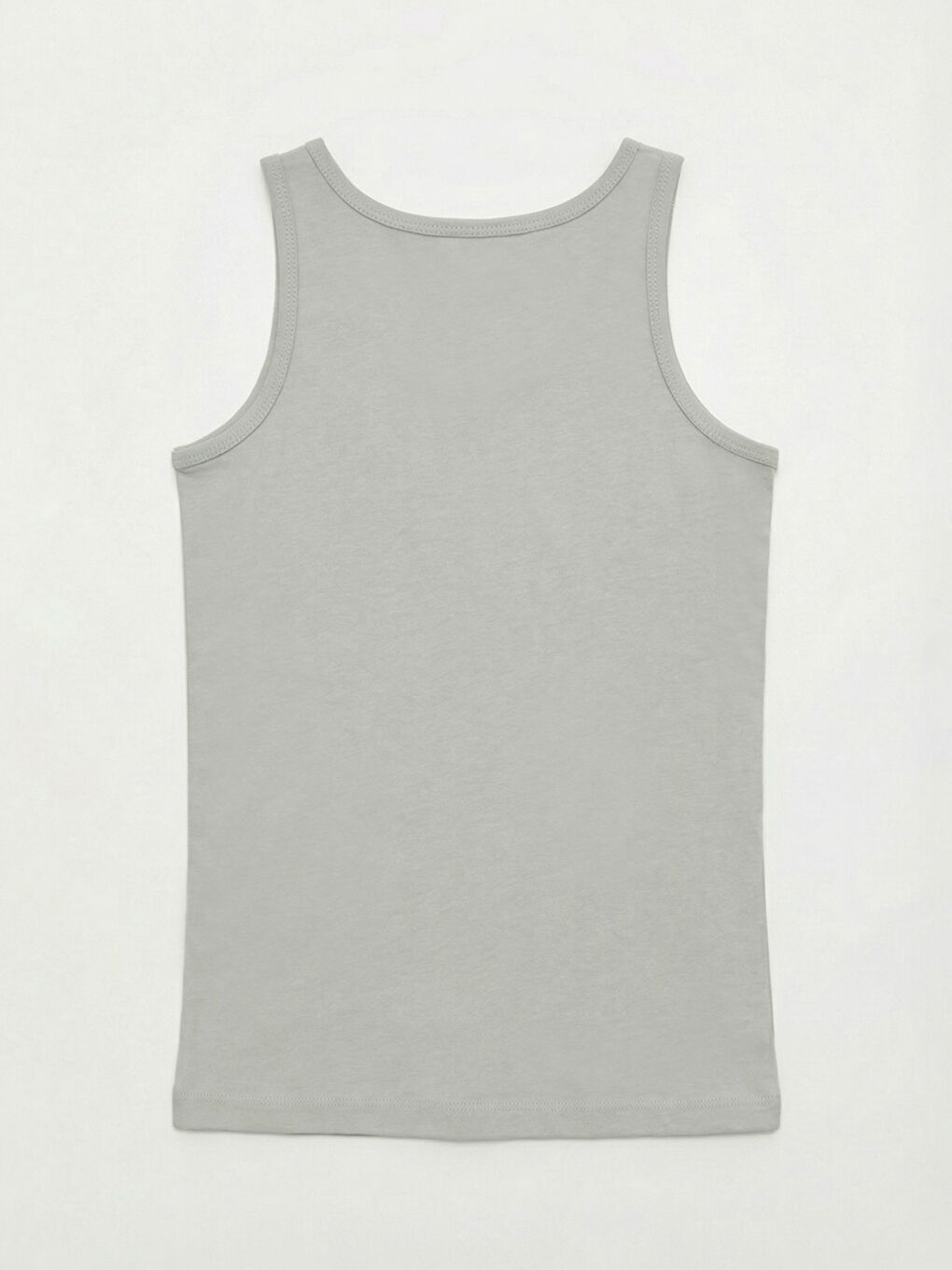 Gri Bisiklet Yaka Erkek Çocuk Atlet-1