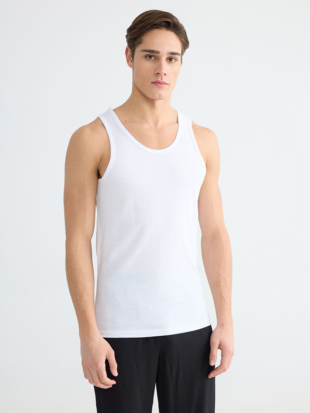 Men's U-Neck Cotton Undershirt 2-Pack-3