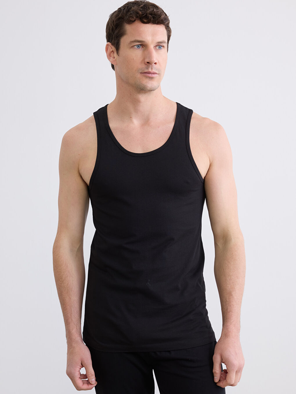 Siyah U Yaka Erkek Atlet 3'lü-3