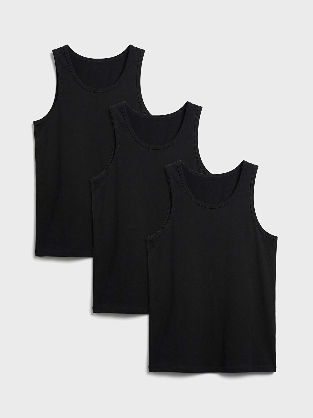 Siyah U Yaka Erkek Atlet 3'lü