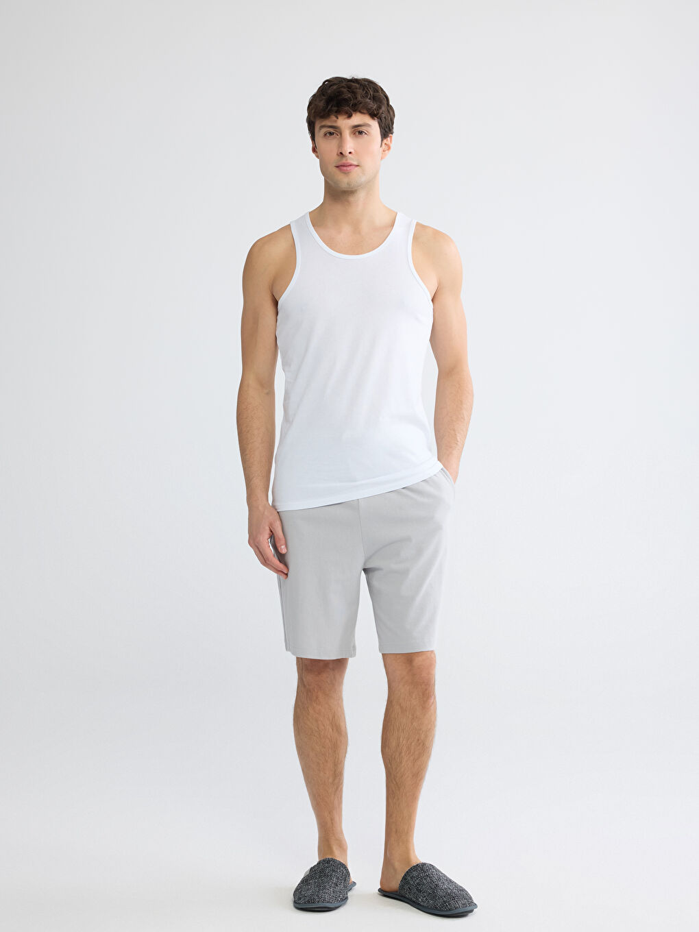 Beyaz U Yaka Erkek Atlet 3'lü-2