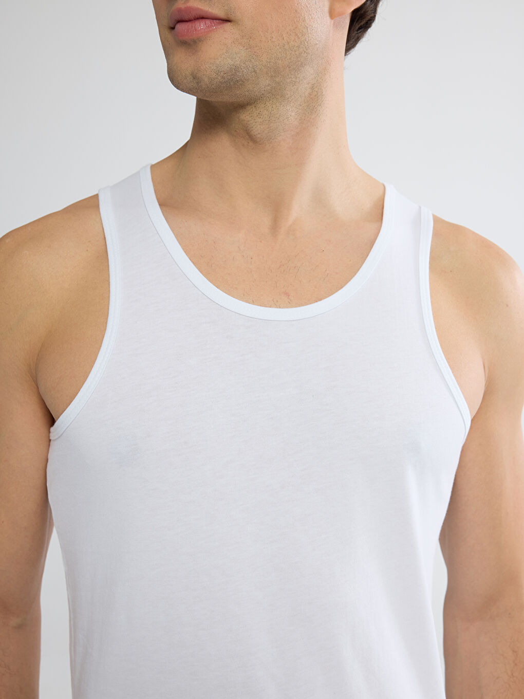 Beyaz U Yaka Erkek Atlet 3'lü-3