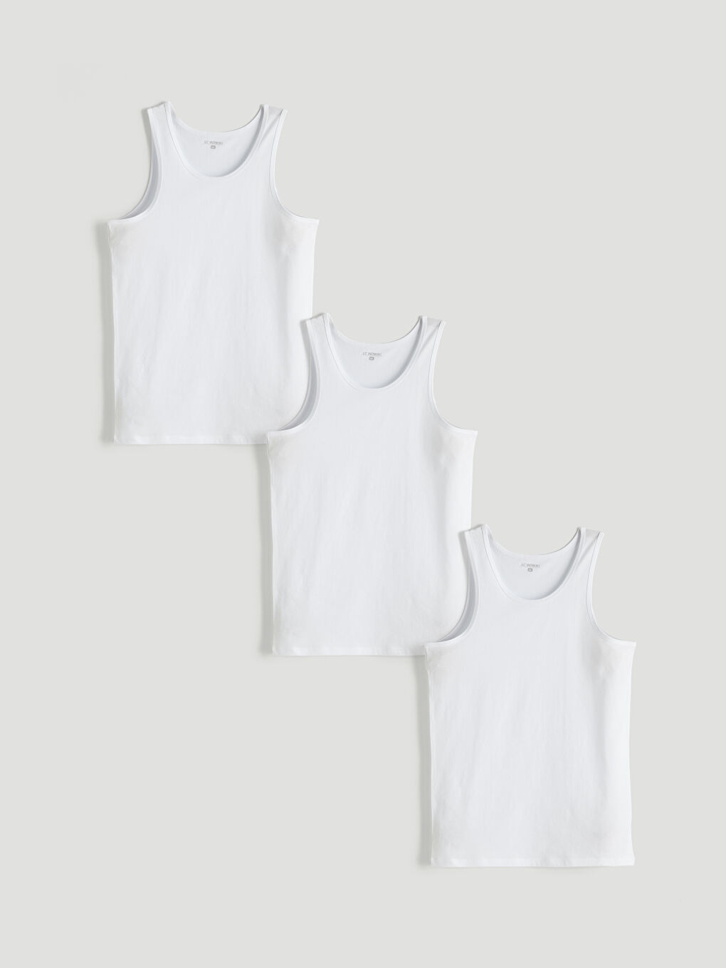 Beyaz U Yaka Erkek Atlet 3'lü-5