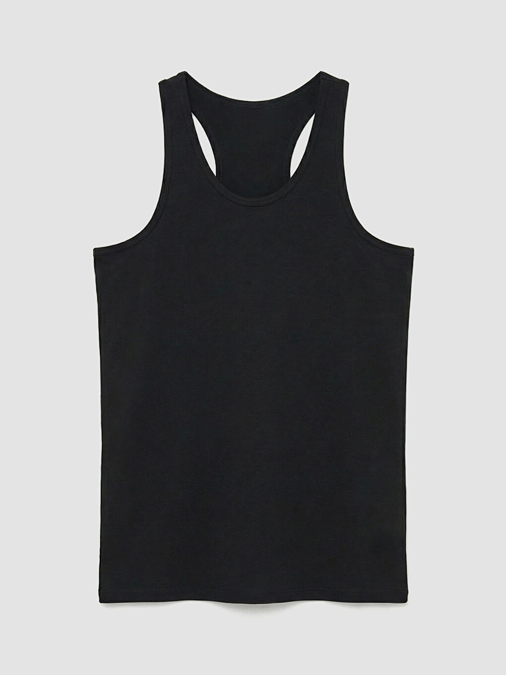 Siyah U Yaka Penye Erkek Atlet-1