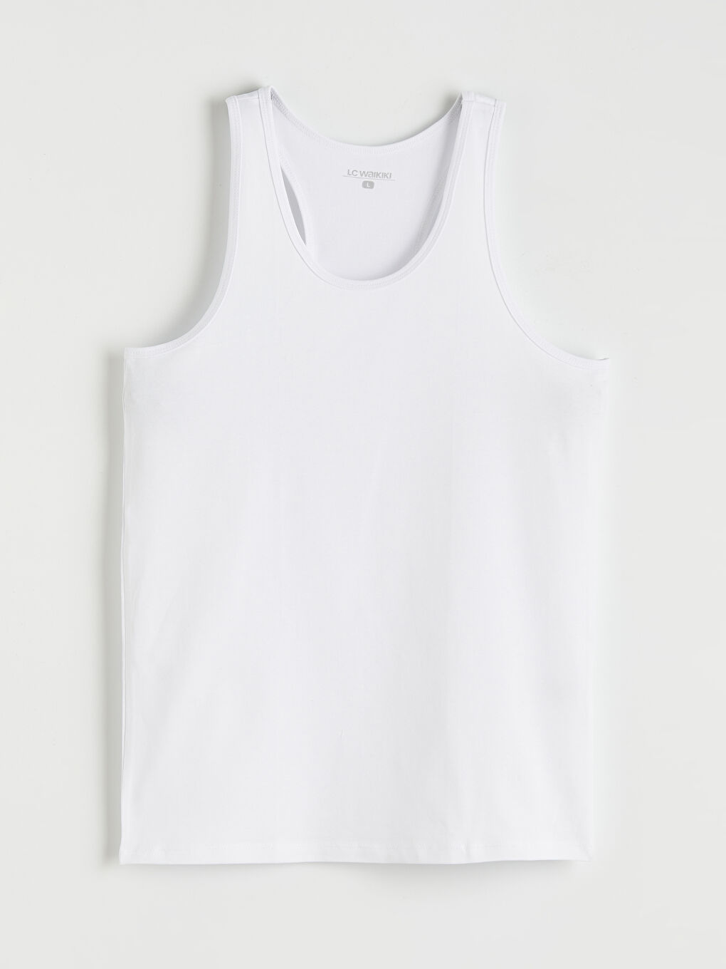 Beyaz U Yaka Penye Erkek Atlet-2