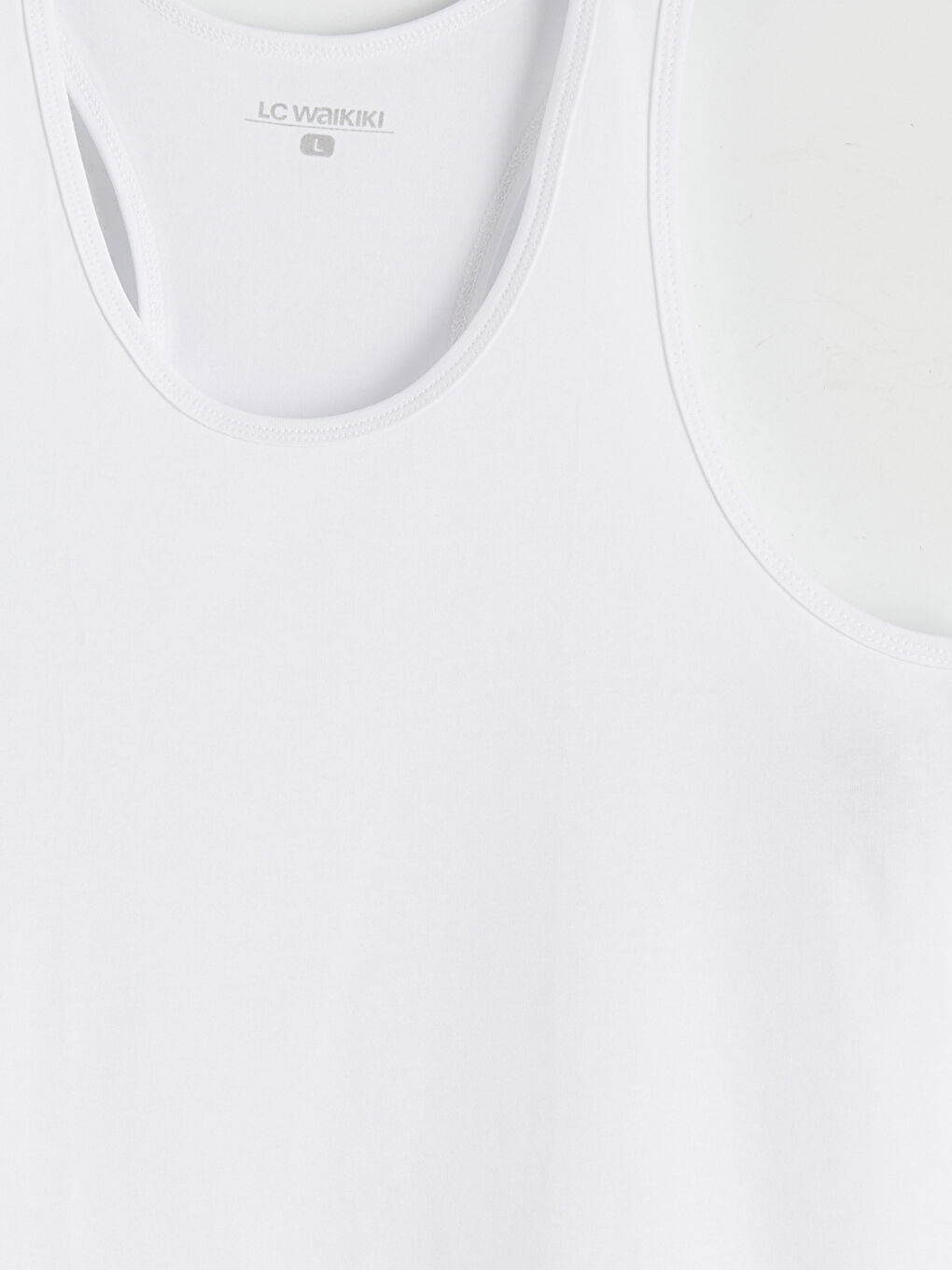 Beyaz U Yaka Penye Erkek Atlet-4