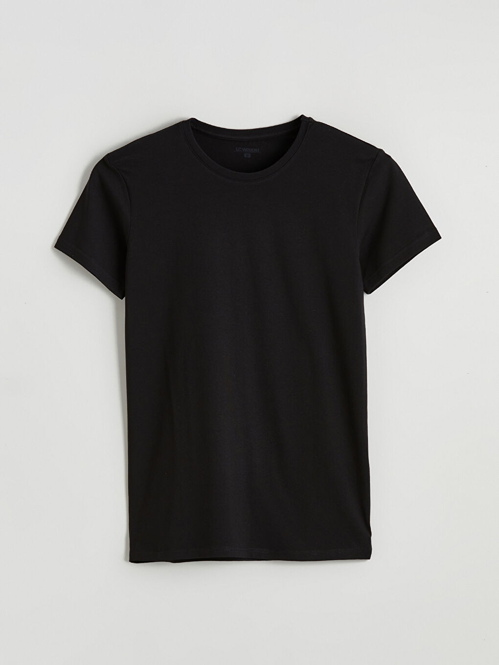 Siyah Bisiklet Yaka Kısa Kollu Erkek Atlet-4