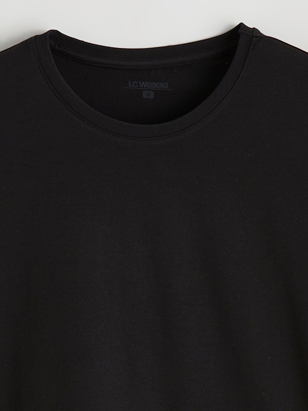 Siyah Bisiklet Yaka Kısa Kollu Erkek Atlet-5