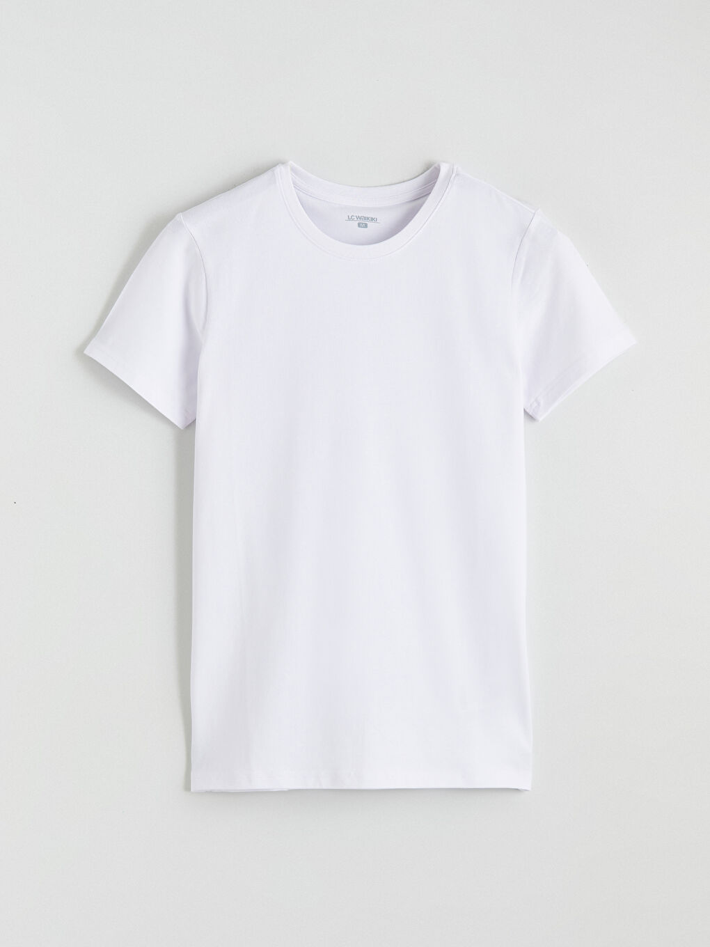 Beyaz Bisiklet Yaka Kısa Kollu Erkek Atlet-4