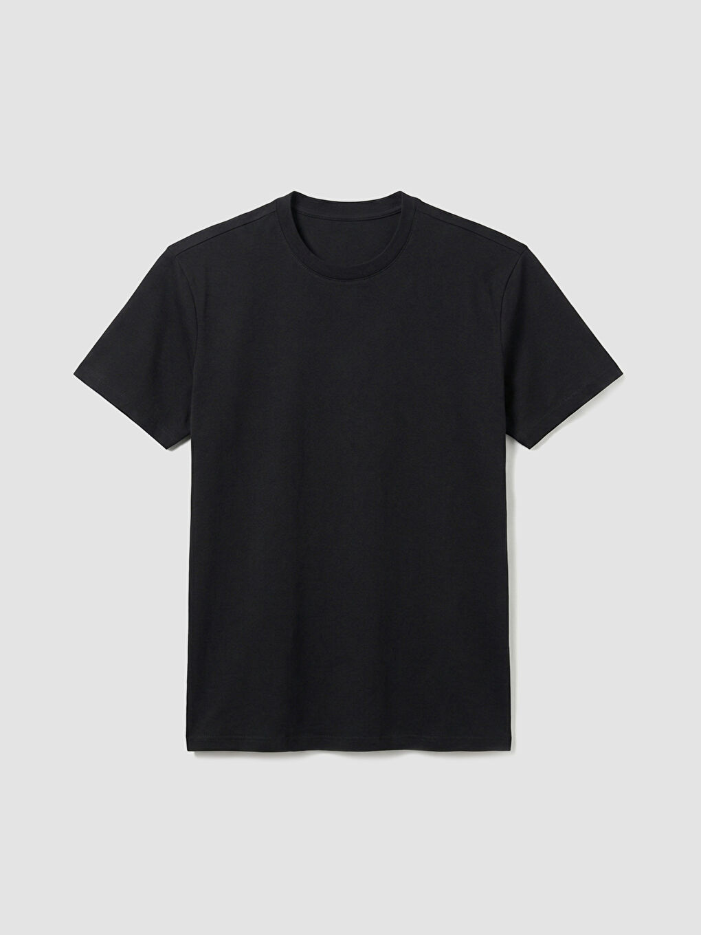 Siyah Bisiklet Yaka Kısa Kollu Erkek Atlet-4