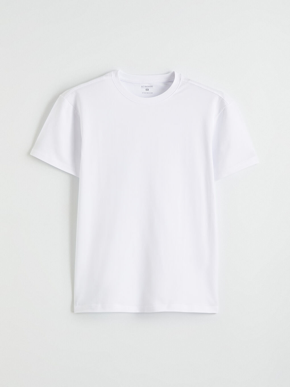 Beyaz Bisiklet Yaka Kısa Kollu Erkek Atlet