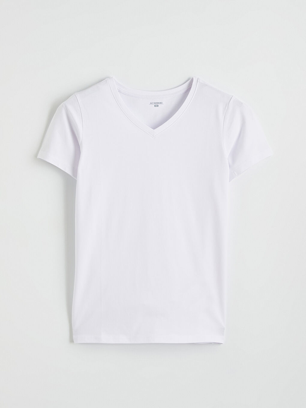 Beyaz V Yaka Kısa Kollu Erkek Atlet-4