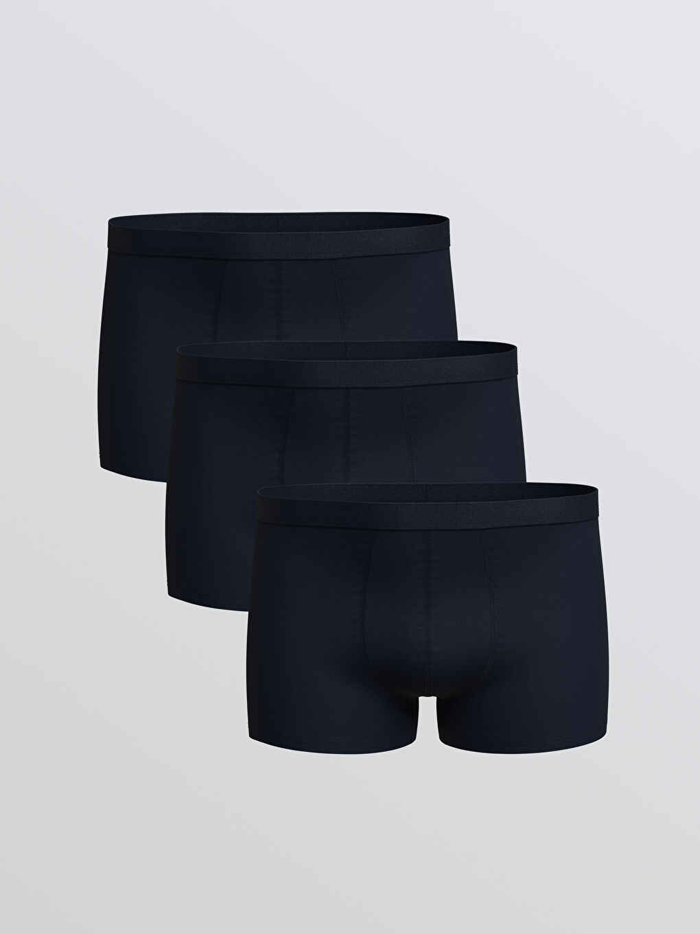 Lacivert Standart Kalıp Pamuklu Esnek Erkek Boxer 3'lü