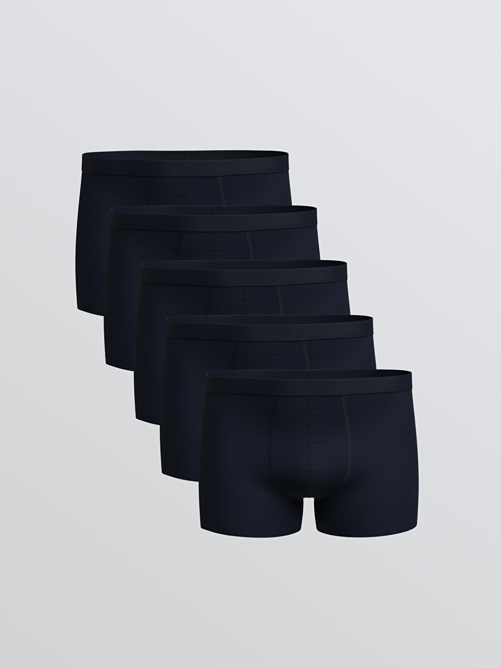 Lacivert Standart Kalıp Pamuklu Esnek Erkek Boxer 5'li	
