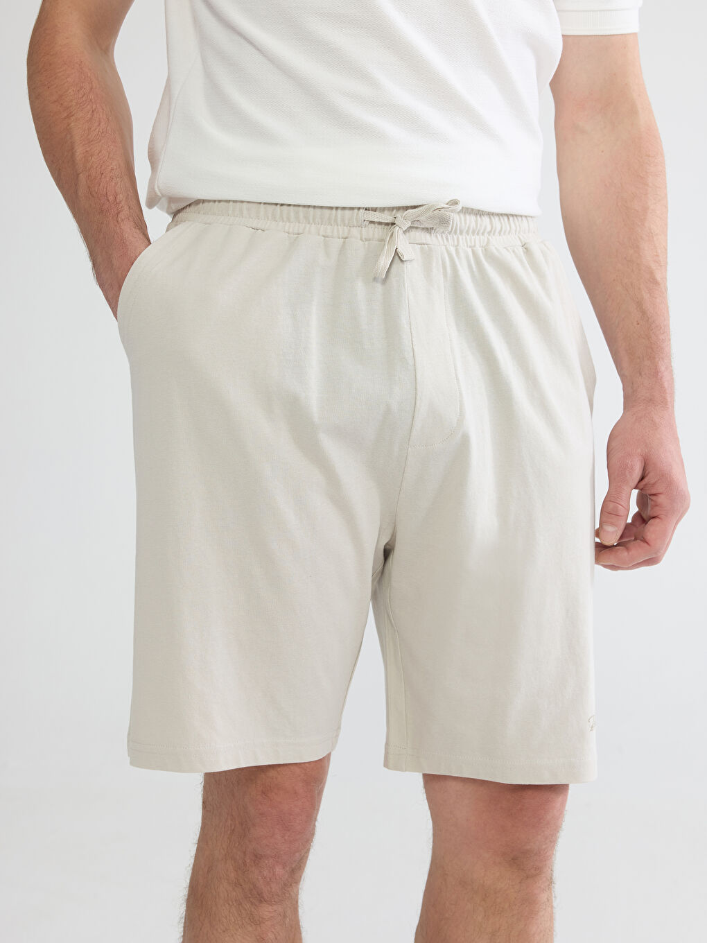 Gri Slim Fit Erkek Pijama Alt Şort-2