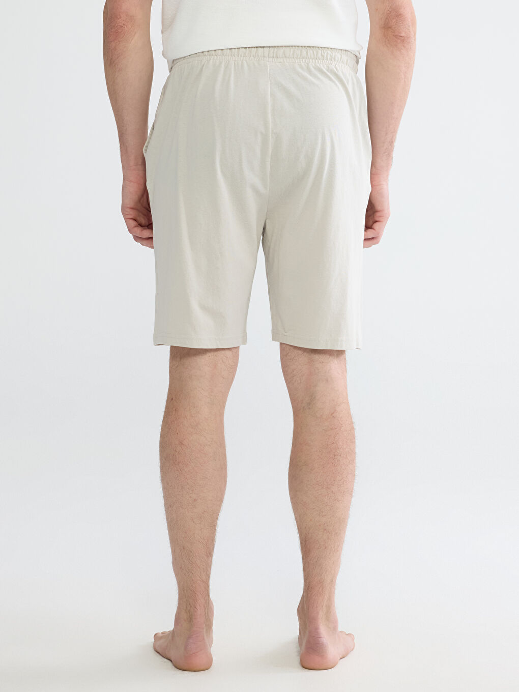 Gri Slim Fit Erkek Pijama Alt Şort-3