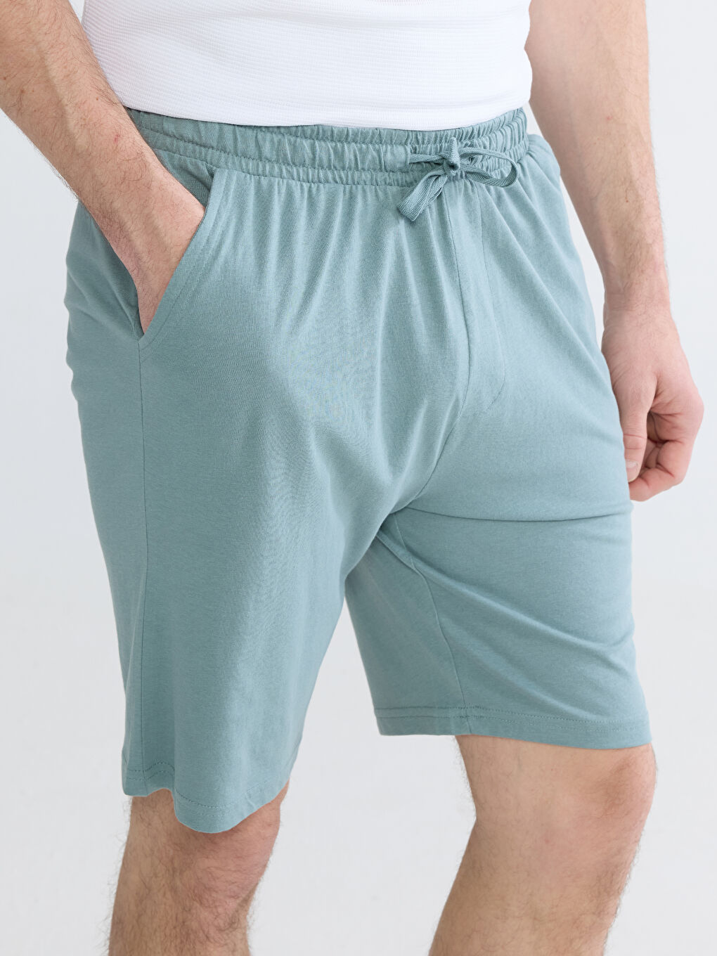 Mavi Slim Fit Erkek Pijama Alt Şort-2