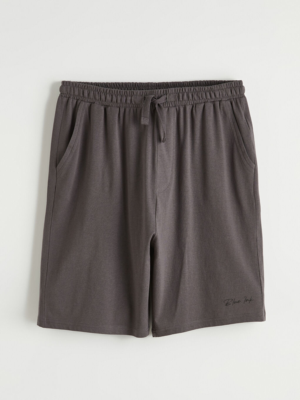 Gri Slim Fit Erkek Pijama Alt Şort-5