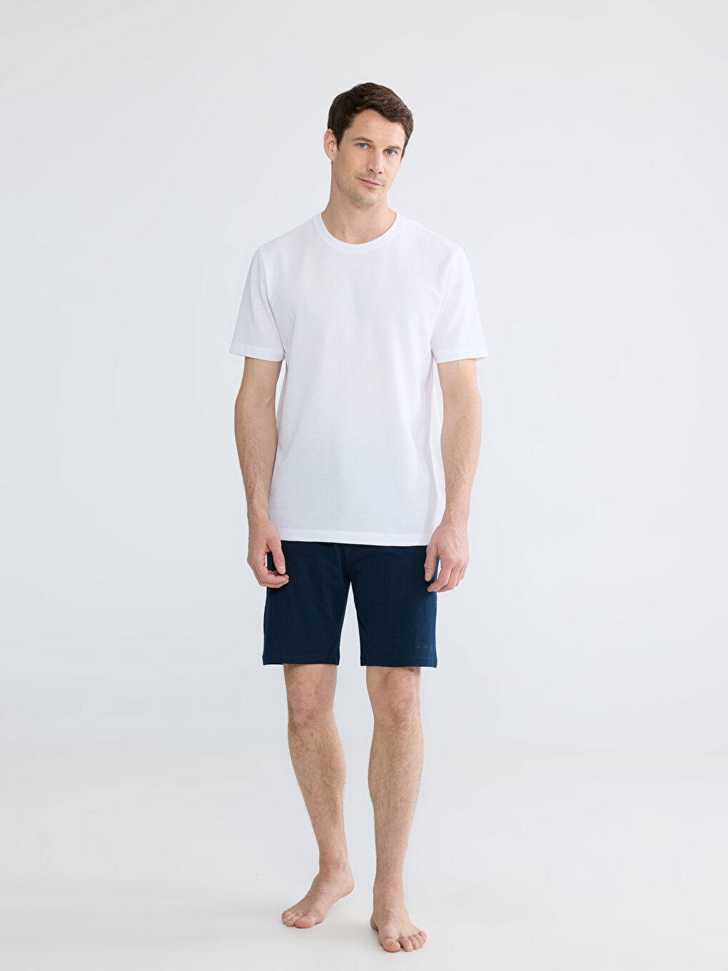 Lacivert Slim Fit Erkek Pijama Alt Şort