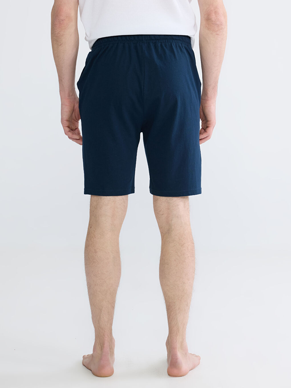 Lacivert Slim Fit Erkek Pijama Alt Şort-3