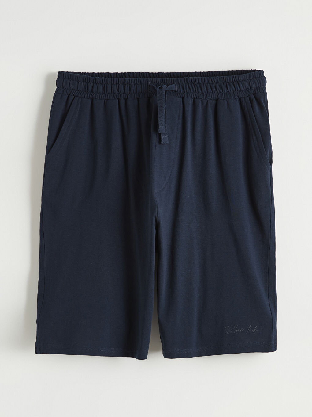 Lacivert Slim Fit Erkek Pijama Alt Şort-4