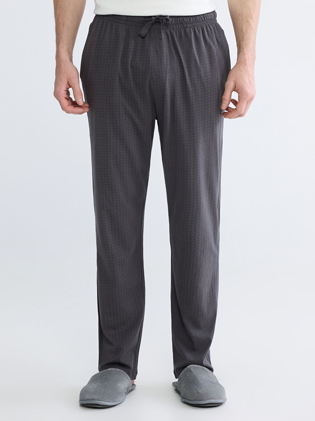 მამაკაცები შავი პიჟამა ქვედაბოლო-1