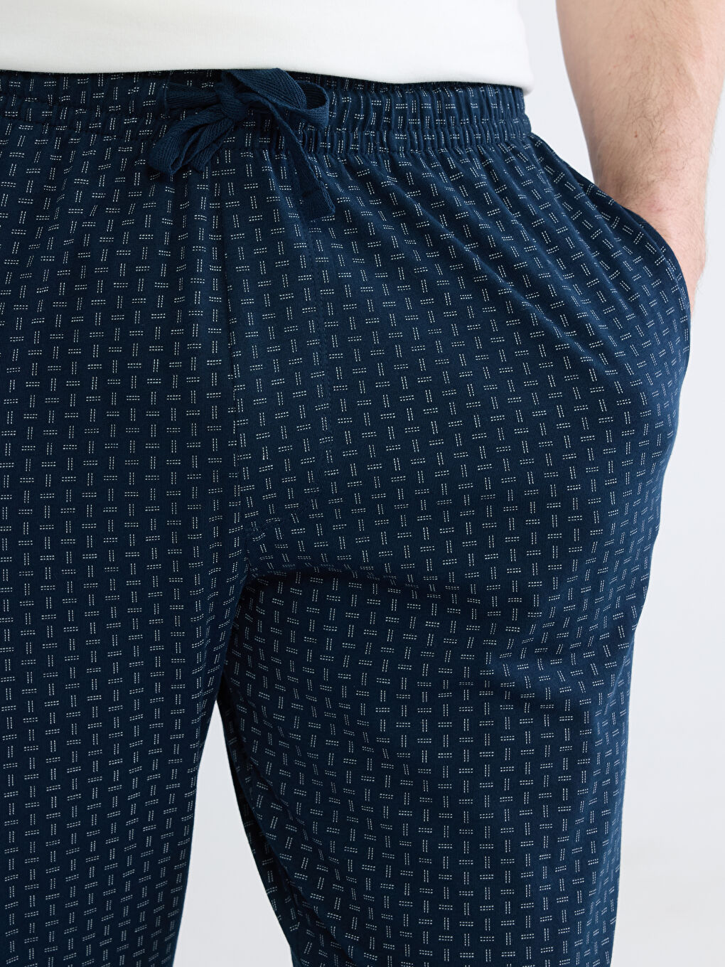 Lacivert Desenli Erkek Pijama Alt-2