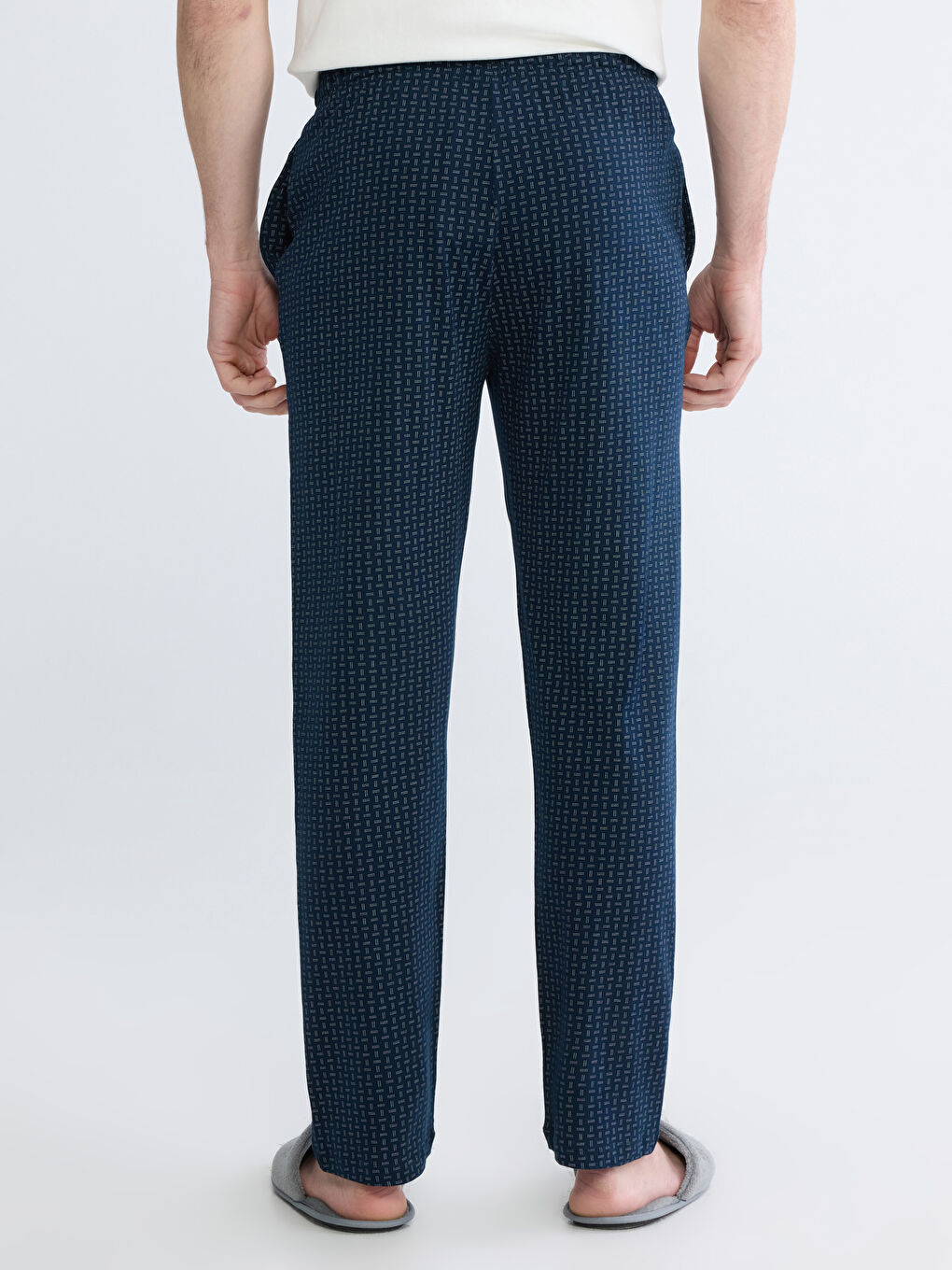 Lacivert Desenli Erkek Pijama Alt-3