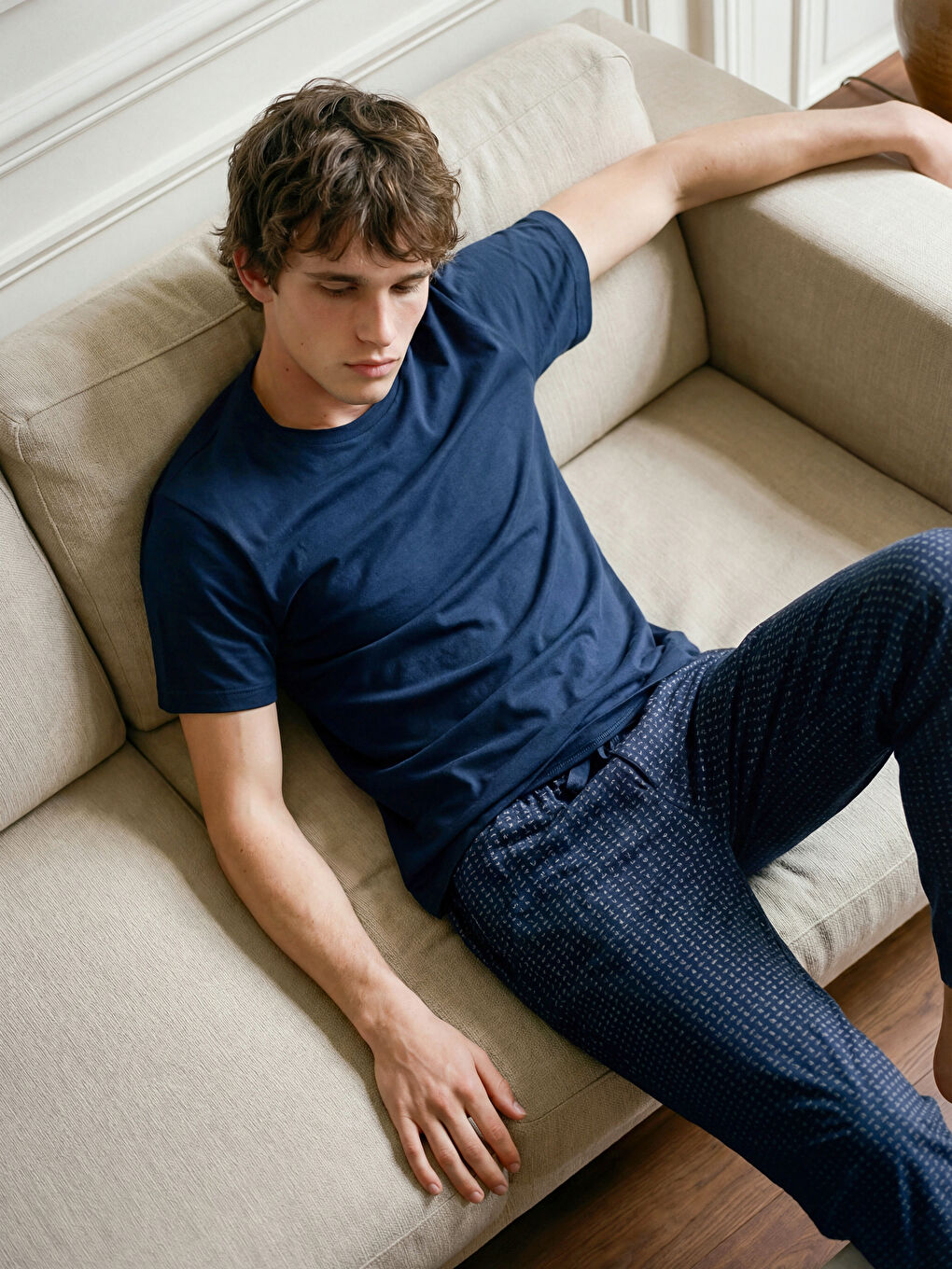 Узорчатые мужские пижамные брюки