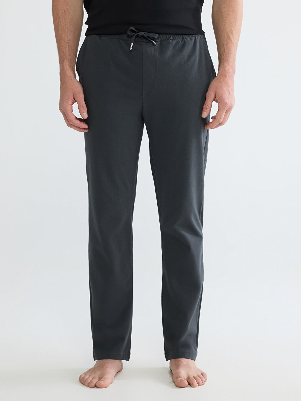 Gri Stamdart Kalıp Erkek Pijama Altı-1