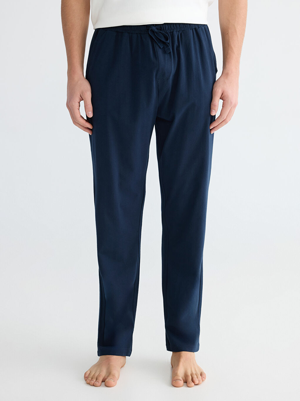 Lacivert Stamdart Kalıp Erkek Pijama Altı-1