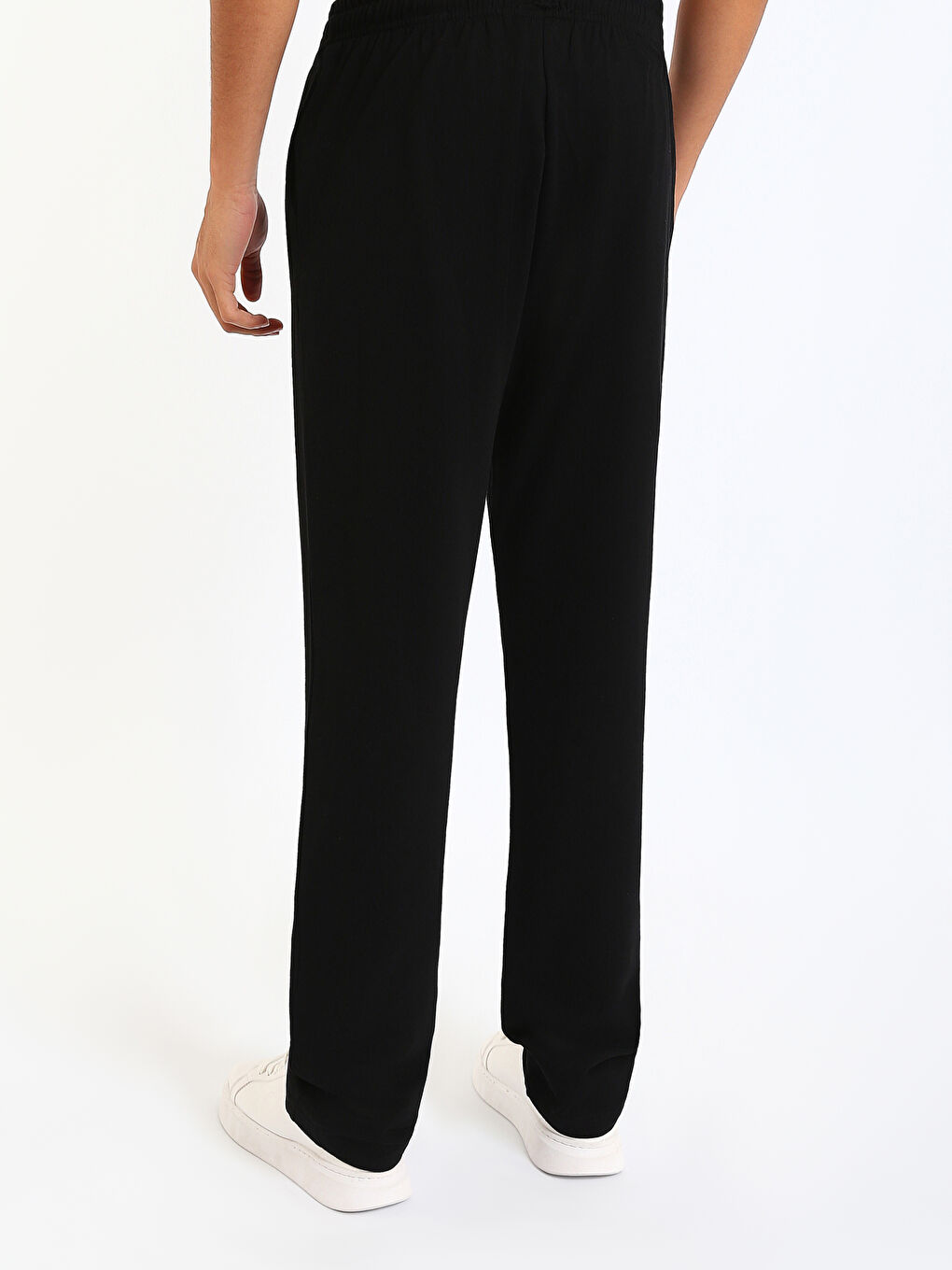 Siyah Standart Kalıp Erkek Pijama Alt-4