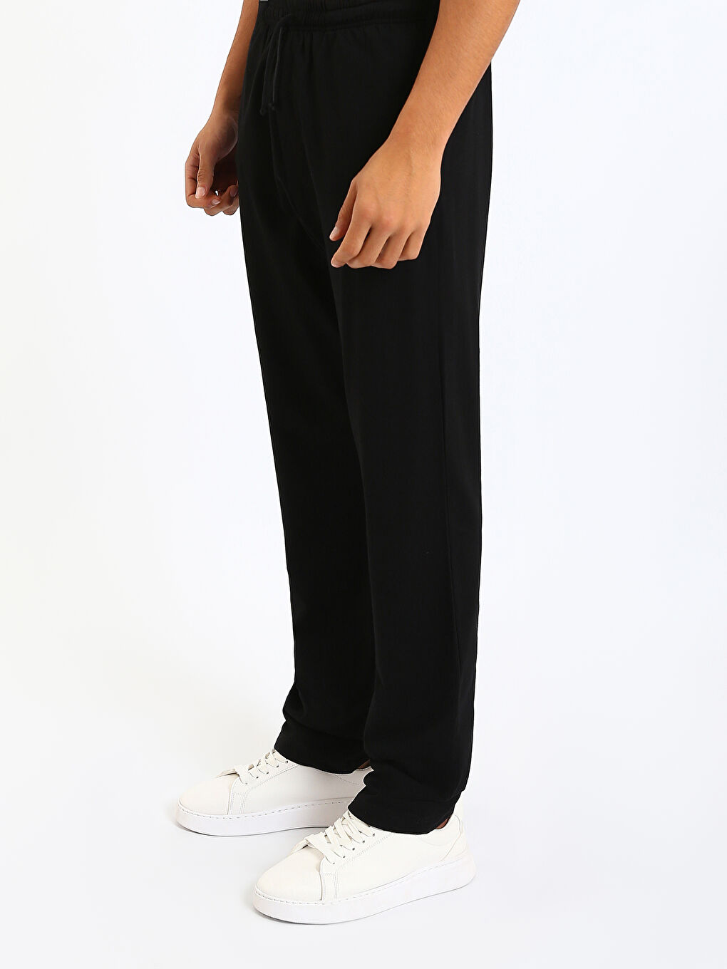 Siyah Standart Kalıp Erkek Pijama Alt-3