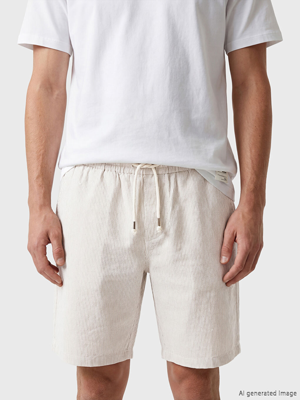 Bej Standart Kalıp Erkek Pijama Alt Şort-2