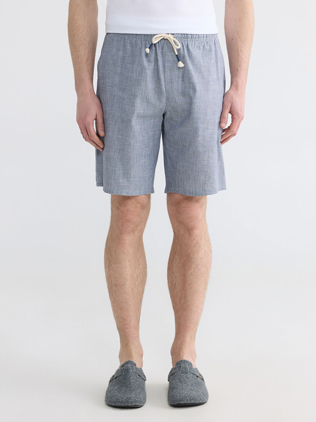 Lacivert Standart Kalıp Erkek Pijama Alt Şort-1