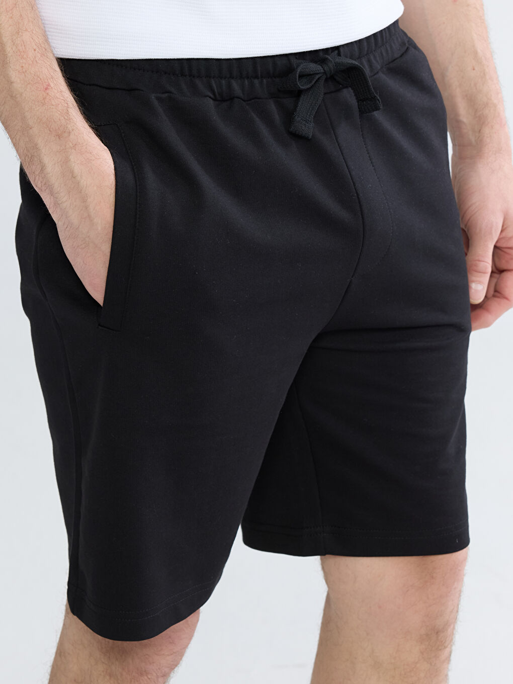 Siyah Standart Kalıp Erkek Pijama Alt Şort-2