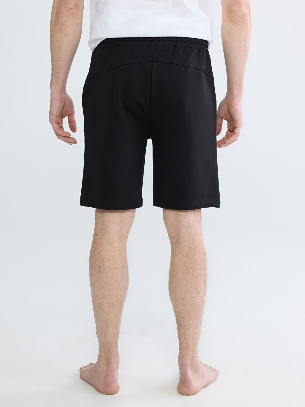 Siyah Standart Kalıp Erkek Pijama Alt Şort-3